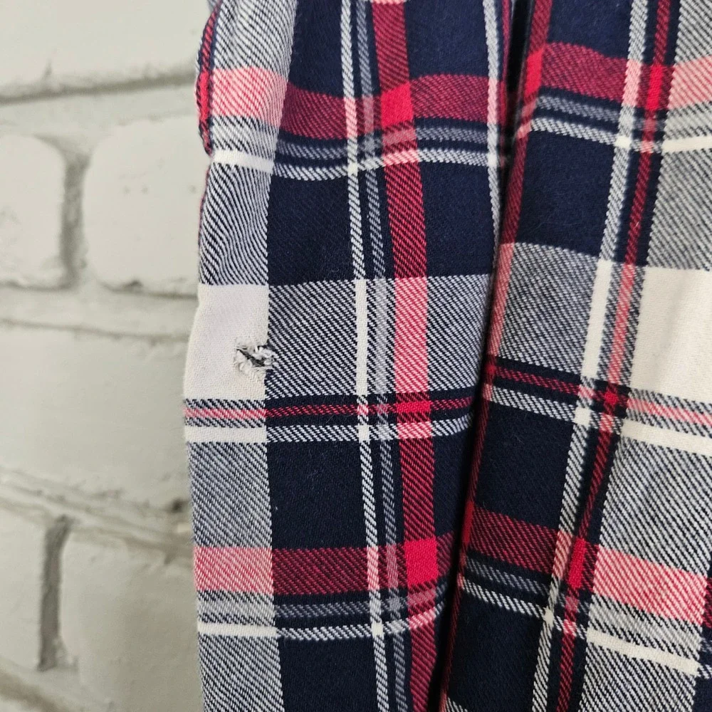 Polo Ralph Lauren Mens XL Plaid Flannel Pajama Pants Navy Blue‎ Red Cotton Sleep